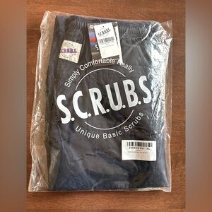 NWT S.C.R.U.B.S. Unisex Elastic Drawstring Classic Leg Pant - Navy - Tall - 34"